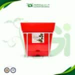 أصيص زراعة مربع بحامل للبلكونة - أحمر 